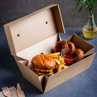 Boîte en papier personnalisée pour poulet frit, hamburgers, poisson et frites, emballage alimentaire pour snacks de rue et restauration rapide