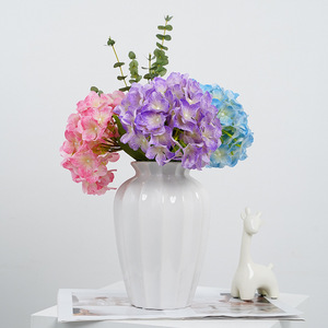 Ruilisi <b>Hydrangea</b> <b>Artificial</b> Flowers Single Branch Silicone Silk Large Flower Head Wedding Decorations - Product Image 2