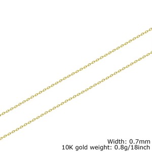 Nova Moda: Colar Feminino de Ouro Maciço Genuíno 10K 9K AU375 com Elo de Corrente Tipo Curb, Paper Clip e Cabo - Product Image 4
