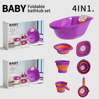 Ensemble de bain multifonctionnel en plastique de haute qualité, baignoire pliable portable avec coussin de bain