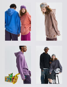 Aceptamos <span class=keywords><strong>Sudadera</strong></span> con capucha antigua y lavada de algodón de 350g de tamaño extra grande hecha a medida para hombres y mujeres Tops sueltos de algodón puro Batik - Product Image 1