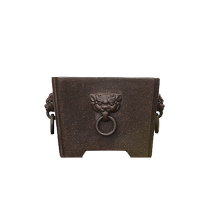 Maceta Cuadrada para Bonsái de Arcilla Morada con Perilla de Cara de Animal (Cabeza de León/Tigre), Estilo Antiguo, Macetero Cuadrado Grande - Product Image 5