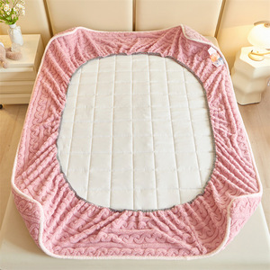 <span class=keywords><strong>Juego</strong></span> de Sábanas de Terciopelo de Leche Estilo Europeo Moderno YongHo, Tamaño King y Queen, Terciopelo Coral, 3 Piezas - Product Image 5