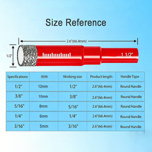 Forets diamantés à tige ronde pour carrelage et maçonnerie, 5/6/8/10/12 mm, pour le perçage à sec de céramique, porcelaine, marbre, granit, pierre, <span class=keywords><strong>verre</strong></span> - Product Image 2