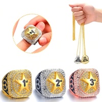 Numéros de classement personnalisés compliqués 123 étoiles alliage Sport prix anneaux jeu honneur strass Look basket-ball Football cérémonie utilisation