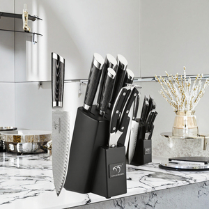 Ensemble de 7 couteaux à lame ambidextre en acier Damas faits à la main pour restaurant et cuisine, achat en gros disponible, couteaux avec étui en cuir - Product Image 3