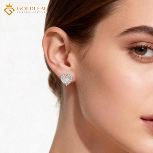 Pendientes de Oro Blanco de 14k con Diamante Cultivado en Laboratorio, Corte Corazón, 2.7g, Unisex, Regalo - Consulte con Nosotros sobre Diamantes Blancos - Product Image 4