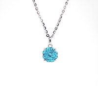 Colliers pendentifs de luxe en argent sterling 925 avec zircon cubique bleu taille rose pour femme