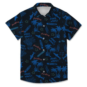 Men's Hawaiian Shirt Short Sleeve Tropical Print Summer Vacation Casual Turn-<b>down</b> Collar Breathable Poplin Fabric - Product Image 6