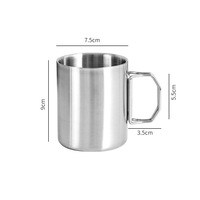 Lot de 4 tasses à boire en métal en acier inoxydable pour le camping en plein air avec poignée pliante, tasses à café de voyage à double paroi