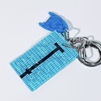 Ensemble de porte-clés piscine d'été, breloque en acrylique à motif d'ondulation aquatique avec pendentif lunettes de natation et bonnet de bain, porte-clés mignon sur le thème du sport
