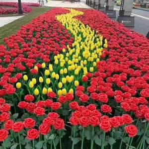 5 W Solar Powered <span class=keywords><strong>LED</strong></span> Tulip Ball Rose Flower Lámpara IP65 Impermeable PVC Cuerpo RGB CCT LDE Luces - Product Image 3