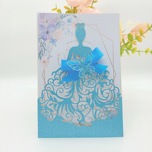 Invitaciones de Boda Empresariales, Invitaciones de Boda con Grabado Dorado Cortadas con Láser, Tarjetas de Felicitación para Cumpleaños y Fiestas - Product Image 2