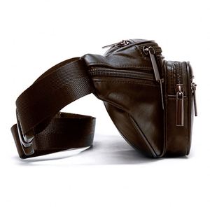 <span class=keywords><strong>Riñonera</strong></span> de <span class=keywords><strong>Cuero</strong></span> PU Crazy Horse de Alta Calidad 2022 para <span class=keywords><strong>Hombre</strong></span>, 16x12x6cm, Color Personalizado, Cierre de Cremallera Antirrobo, Certificación REACH - Product Image 3