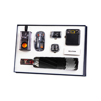 Coffret Cadeau Cyberpunk Mech : Power Bank Transparente en Acier Inoxydable, Enceinte Sans Fil, Bouteille Isotherme – Kit Cadeau d'Entreprise d'Art Moderne