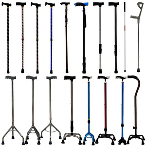 <b>Adjustable</b> Telescopic Walking Stick With Non Slip Four Point Base For Elderly And Disabled Support Aid - Product Image 2