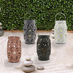 JHD0200082 the New Creative Plastic Hanging <strong>Black</strong> Weaving Sided Candle <strong>Lanterns</strong> Plastic Rattan <strong>Lantern</strong> - Product Image 3
