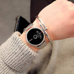 2023シンプルなターンテーブルステンレススチールストラップ合金クラスプカップルコンセプトウォッチ - Product Image 2