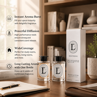 Coffret Cadeau Diffuseur de Luxe 220ml Bouteille en Verre Transparent Boîte Fenêtrée Bordeaux, Bouchon Disque Noir Logo Personnalisé Marque Privée Vente en Gros