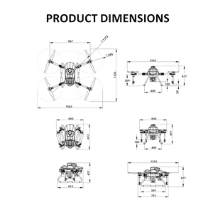 Drone agricole à 4 axes en fibre de carbone avec télécommande et longue portée pour l'agriculture professionnelle et la gestion des champs - Product Image 5