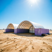 Abri en dôme pour conteneurs, structure en acier industriel avec couverture en PVC imperméable et résistante aux déchirures pour le stockage d'équipements lourds