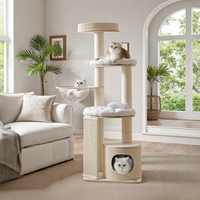 Arbre à chat BENJIE en bois durable et sisal, design moderne et luxueux, adapté aux chatons, jouet pour chat