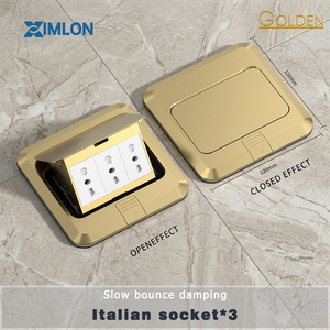 XIMLON Enchufe de Suelo de Acero Inoxidable de Rebote Lento para Sala de E-sports, Oficina en Casa, Impermeable, Estándar Italiano - Product Image 2