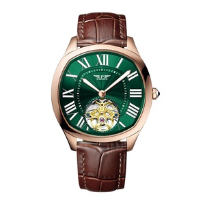 PINDU Flying Tourbillon <b>Mechanical</b> <b>Watch</b> Men Luxury Skeleton Tourbillon Movement Fashion Square Leather Sapphire Crystal Dial - Product Image 3