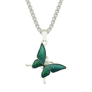 Collier pendentif papillon à variation de température 2026, chaîne en acier inoxydable, simple et exquis, pour femmes, bijoux de mode - Product Image 5