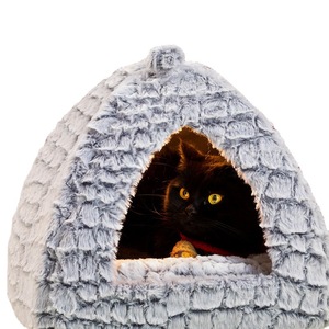 Cama redonda para gatos, de mármol gris, gruesa y cálida, para gatos medianos - Product Image 1