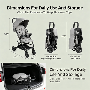 Lightweight Baby Stroller Airplane Carry on Compact Travel <b>Foldable</b> Infant <b>Cart</b> for Newborn Toddler Portable Umbrella Stroller - Product Image 3