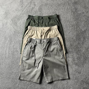 Pantalones Cortos <span class=keywords><strong>Bermuda</strong></span> de Verano <span class=keywords><strong>para</strong></span> <span class=keywords><strong>Hombre</strong></span>, 100% Algodón, Cintura Elástica, Tejido de Punto, Color Liso, Transpirables, Estilo <span class=keywords><strong>Cargo</strong></span>, Diseño Corto Lavado - Product Image 1