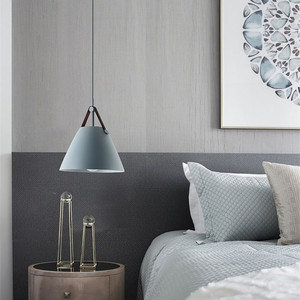 Lampe suspendue de <span class=keywords><strong>plafond</strong></span> pour table à manger nordique, luminaire suspendu moderne en cuir PU coloré pour chevet, hôtel, restaurant - Product Image 4