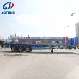 แพลตฟอร์มส่งไม้ซุงรถกึ่งพ่วงรถบรรทุกกึ่งพ่วงพร้อมท่อข้าง - Product Image 3