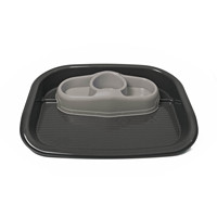 Bol d'eau pliable 2-en-1 écologique fabriqué en Italie, motif uni, bouteille d'eau portable pour animaux de compagnie, plastique de qualité alimentaire, boîte pour chien et chat