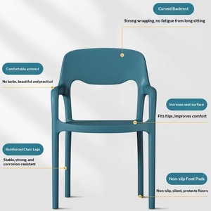 <span class=keywords><strong>Chaise</strong></span> de salle à manger en plastique empilable au design moderne et écologique avec accoudoirs pour la maison, le bar, l'hôtel, le restaurant, <span class=keywords><strong>chaise</strong></span> en plastique d'extérieur - Product Image 3