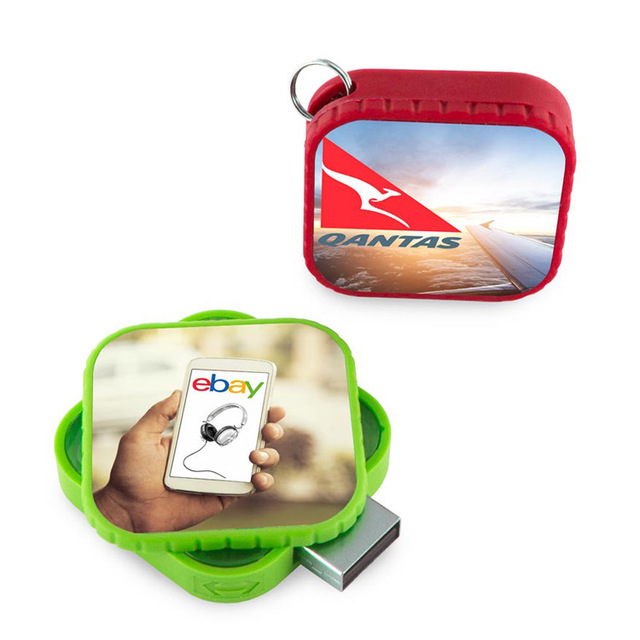 USB 2.0 Customized Logo Print 4GB 8GB 16GB 32GB Retractable Rotate Cubic Square Shape Usb Flash Drive Memory Stick Disk on Key