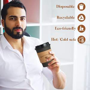 Фабричная индивидуальная Кофейня фирменные картонные стаканчики 16 12 унций одноразовые кофейные бумажные стаканчики с крышкой - Product Image 6