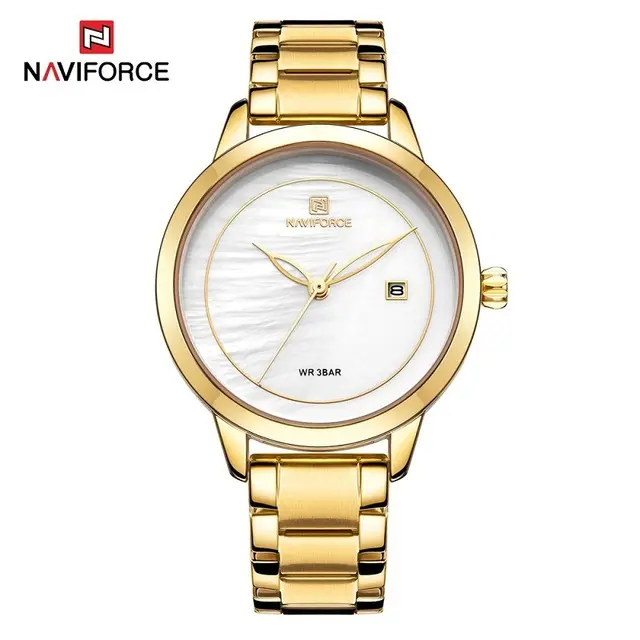 Naviforce 5008 Rose Gold Watches For Women Quartz Wristwatches Ladies Top Brand Relogio Feminino Female Bracelet Clock Watch