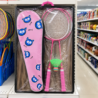 Raquette de badminton courte en alliage de fer 61 cm avec sac Oxford pour entraînements en salle junior et jeux en club – Commande en gros