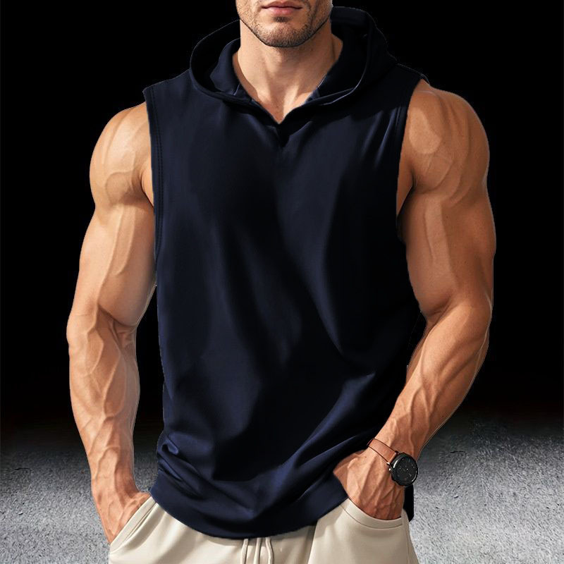 Black hooded tank top