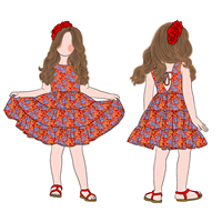 Personnalisé été Cool confortable filles Vintage impression genou longueur dos cravate tourbillon robe pour enfants bambin enfants adolescente