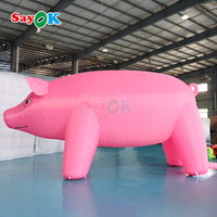 Structures gonflables publicitaires personnalisées, cochon gonflable géant de dessin animé à vendre
