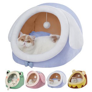 Nettes Katzen höhlen bett für Innen katzen, Katzen betten mit rutsch festem Boden, wasch bares abnehmbares Kissen, blau - Product Image 1