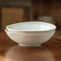 Bol à salade en céramique rustique de 7 pouces, bol irrégulier à ouverture large, vaisselle, utilisation domestique, bols à dîner en porcelaine, vaisselle de table