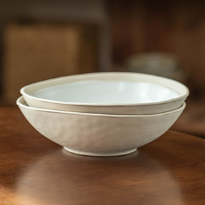 Bol à salade en céramique rustique de 7 pouces, bol irrégulier à ouverture large, vaisselle, utilisation domestique, bols à dîner en porcelaine, vaisselle de table - Product Image 4