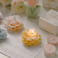 Lilin Aroma Melati Premium Bentuk Bunga, Wangi, Buatan Tangan, Artistik, Menawan, Berbahan Lilin Kedelai, Hadiah Apresiasi Guru