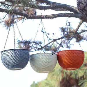 Discount hanging flower pot plant pots hanging durable plastic hanging basket planter flower pots interior decoration