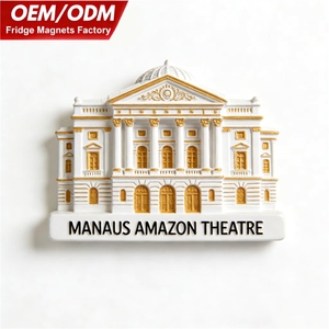 Magnete per Frigorifero Souvenir di Viaggio 3D Teatro di Manaus per Decorazione Casa - Product Image 1