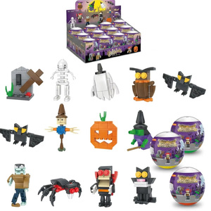 Jouets et cadeaux d'Halloween EPT pour enfants : Blocs de construction <span class=keywords><strong>maison</strong></span> hantée, mini briques mignonnes, idéales pour <span class=keywords><strong>les</strong></span> sacs cadeaux et <span class=keywords><strong>les</strong></span> <span class=keywords><strong>tours</strong></span> d'Halloween - Product Image 1